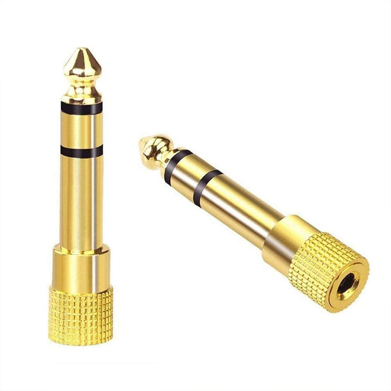 [Australia - AusPower] - VCE 6.35mm (1/4 inch) Male to 3.5mm (1/8 inch) Female Stereo Audio Jack Adapter for Aux Cable, Guitar Amplifier, Headphone, 2 Pack 