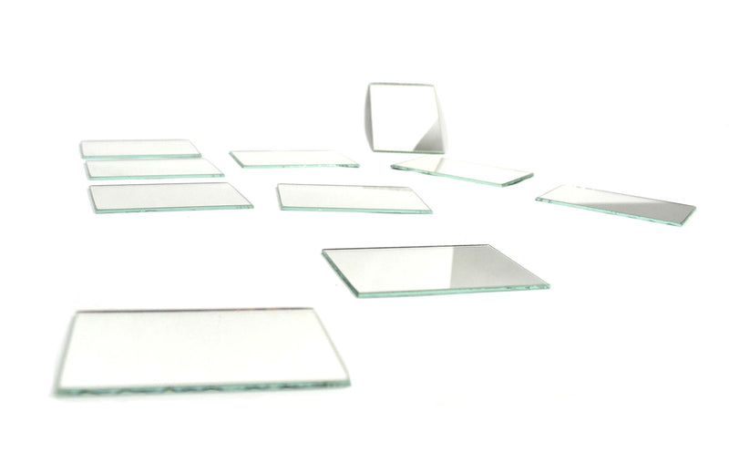 [Australia - AusPower] - EISCO 10 Pack Glass Plane Mirrors - Unmounted - 3"x2" approximate Size 