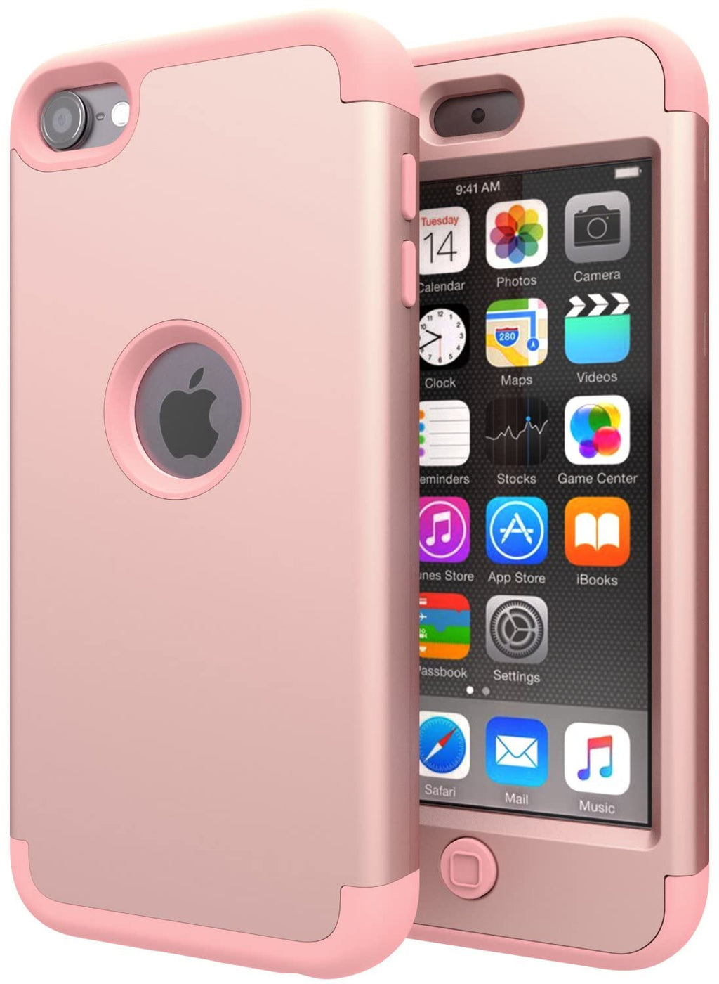 [Australia - AusPower] - 4326521808 iPod Touch 6 Case,iPod Touch 5 Case,(TM) Heavy Duty High Impact Armor Case Cover Protective Case for Apple iPod Touch 5 6th Generation (Rose Gold) Rose Gold 