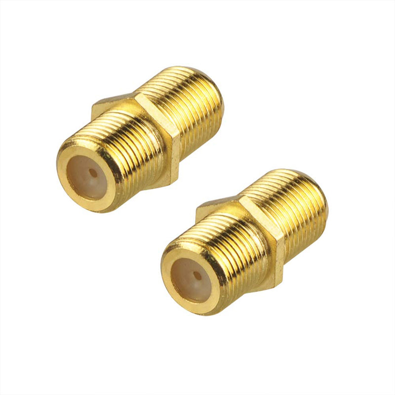 [Australia - AusPower] - VCE Coaxial Cable Connector, RG6 Coax Cable Extender F-Type Gold Plated Adapter Female to Female for TV Cables, 2 Pack 