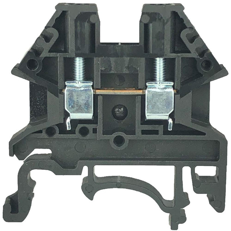 [Australia - AusPower] - Dinkle Black DK2.5N-BK DIN Rail Terminal Block Screw Type UL 600V 20A 12-22AWG, Pack of 100 