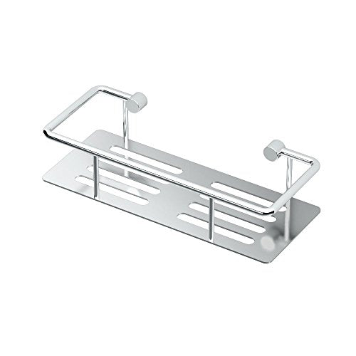 Gatco 1432 Elegant Shower Shelf, 10 Inch Chrome Wall Mount Bathroom Storage Shelf, Metal Shower Organizer for Shampoo, Soap and Bath Accessories