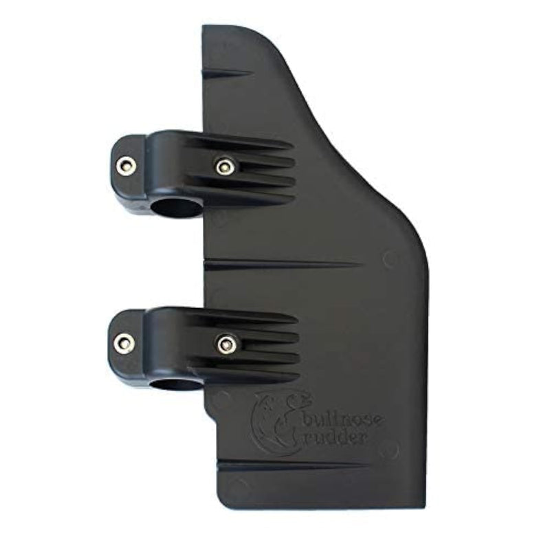Bullnose Rudder clamp on boat rudder fits a 1.125" transom trolling motor shaft. Commonly used for, inflatable Pontoon, Pelican Bass Raider 10E, fishing Kayak, Canoe, Jon boat, etc. USA Manufactured