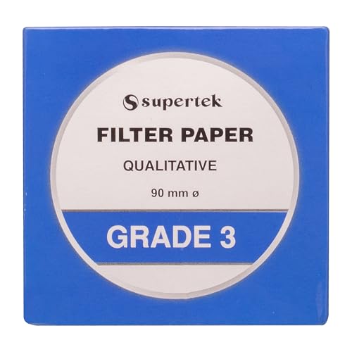 Supertek Grade 3 qualitative filter paper, 90 mm diameter, pack of 100 sheets