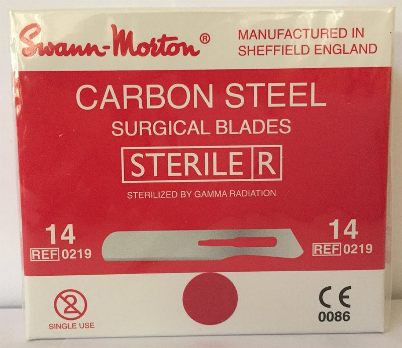 [Australia - AusPower] - Swann-Morton #14 Sterile Surgical Blades, Carbon Steel [individually packed, box of 100] 