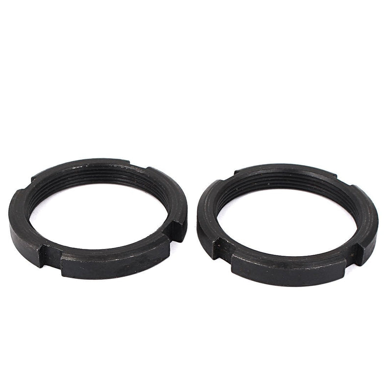 [Australia - AusPower] - uxcell M50 x 1.5mm GB 812 Carbon Steel Four-Slot Slotted Round Nuts 2 Pcs 