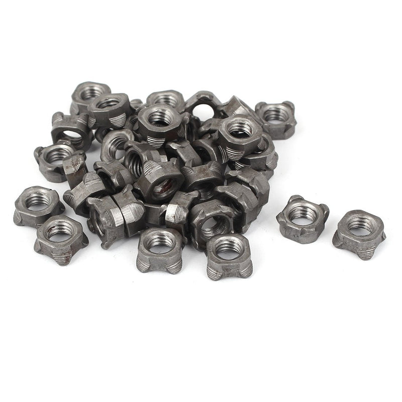 [Australia - AusPower] - uxcell Weld Nuts,M8 Square UNC Coarse Carbon Steel Machine Screw Gray Pack of 40 M8 