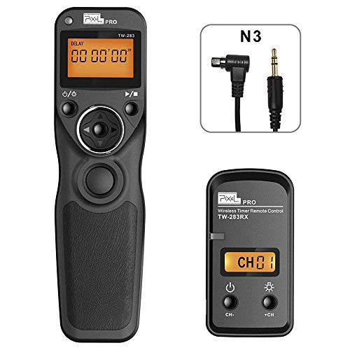 Pixel TW-283 N3 Wireless Shutter Remote Control Tiner Remote Shutter Release for Canon Eos 5D Mark IV 5D 6D 7D Mark 1DX MARKII R5 R6 50D 40D 30D 20D 10D D60 D30 D2000 EOS-1V EOS-3 TW283/N3