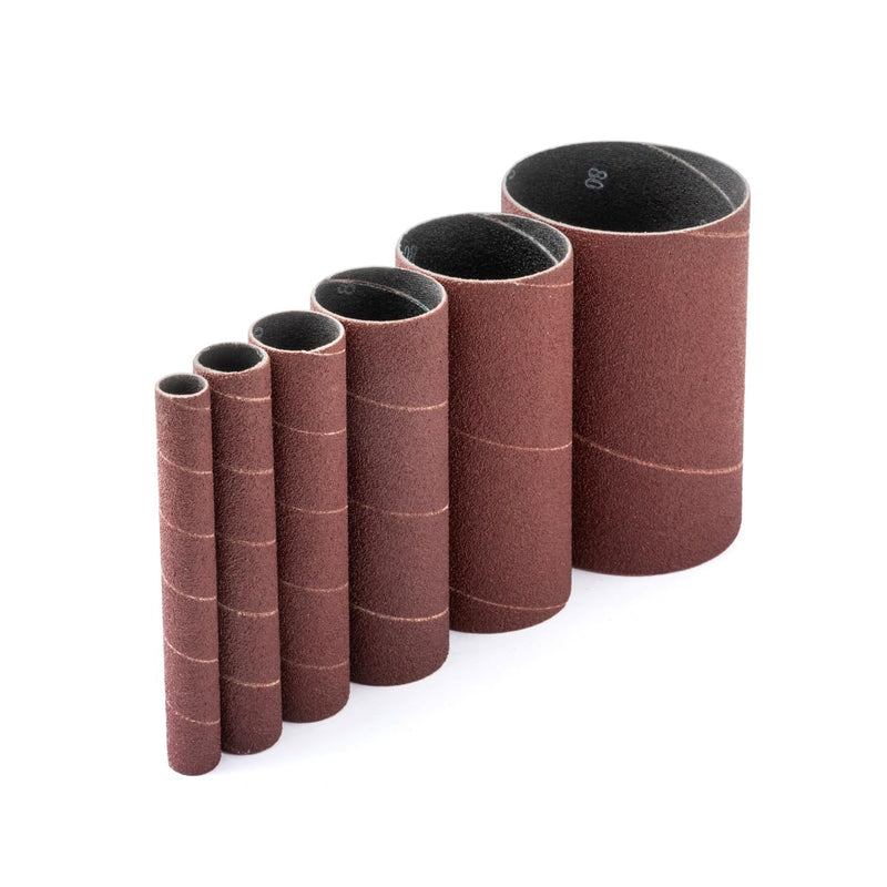 POWERTEC 11204 4.5" Sanding Sleeves for Spindle Sander | 80 Grit | Aluminum Oxide Sandpaper Sanding Sleeves 4-1/2” Long in 6 Diameters 1/2”, 3/4”, 1”, 1-1/2”, 2” and 3” – 6 Pk