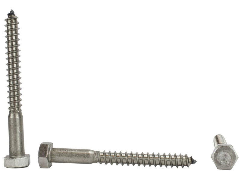 Stainless 5/16 x 3 Hex Lag Screw (1" to 5" Lengths Available in Listing), 18-8 Stainless Steel, 25 Pieces (5/16 x 3) 5/16 x 3"