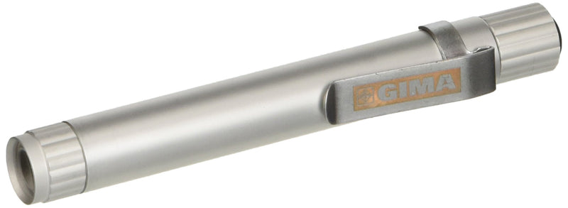 Gima - GIMA Professional Pen Light LED Diagnostic Light Metal Silver Color Push Button On/Off Silver colour