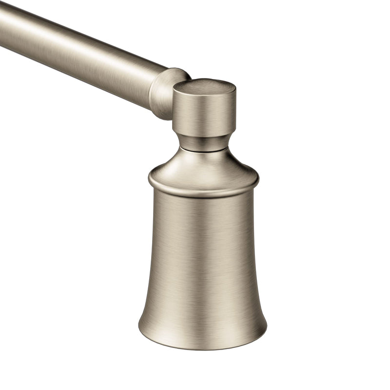 Moen YB2124BN Dartmoor 24-Inch Single Bathroom Towel Bar, Brushed Nickel 24 Inch