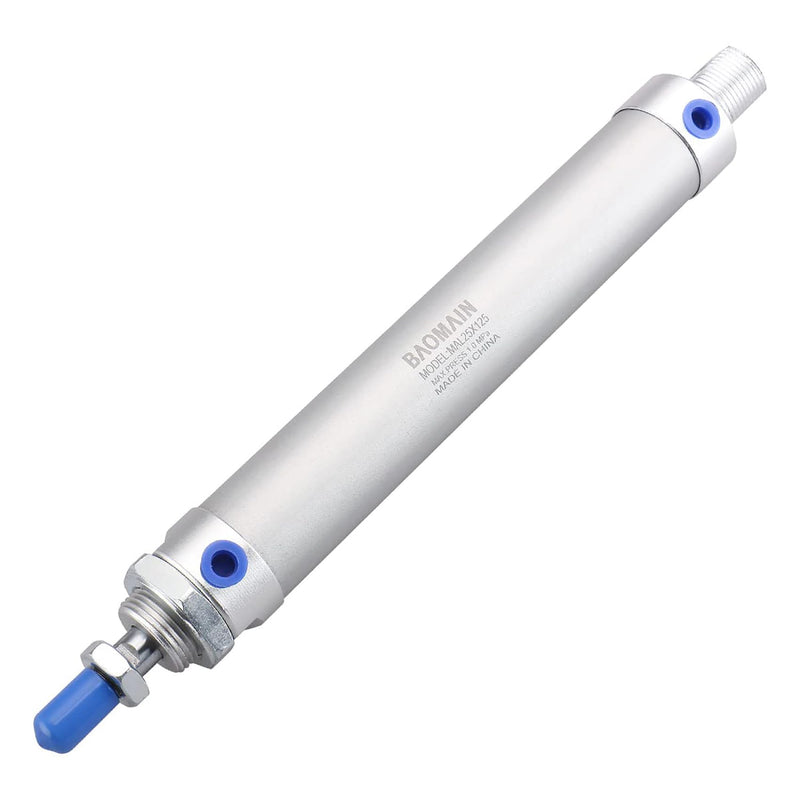 [Australia - AusPower] - Baomain Mini Pneumatic Air Cylinder MAL 25 X 125 Bore 0.98 inch(25 mm),Stroke 4.92 inch(125mm),Single Rod Double Acting Stainless Steel Mini Pneumaticm,Industrial Air Cylinder for Automation 