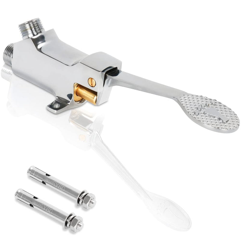 LukLoy Floor Mount Single Pedal Valve, Polished Chrome Pack of 1