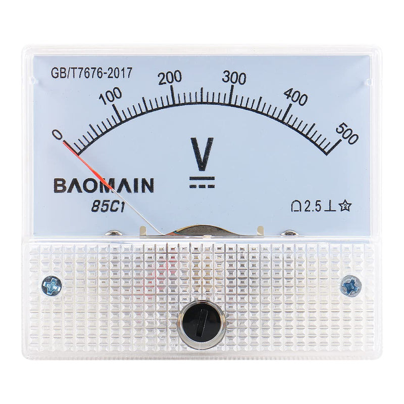 [Australia - AusPower] - Baomain Analog Voltmeter 85C1 DC 0-500V Rectangle Analog Volt Panel Meter Gauge 