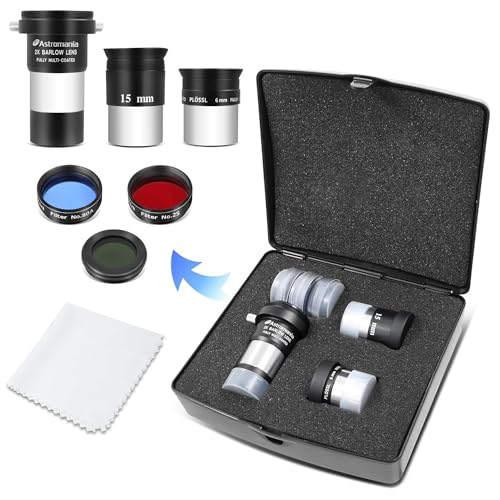 Astromania Telescope Eyepiece Set, 7 Piece Telescope Accessory Kit 1.25inch 1.25 Inch（7 PCS）