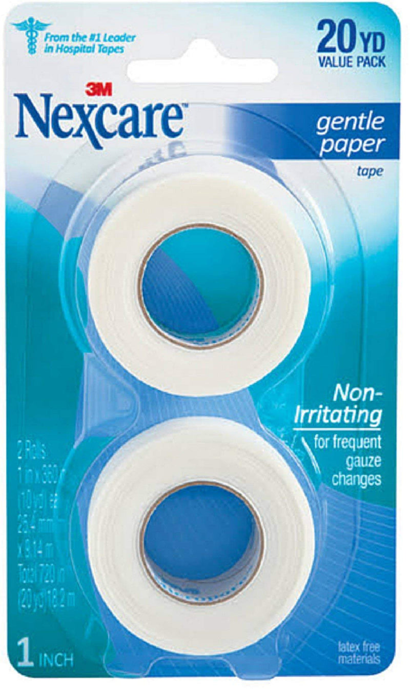 [Australia - AusPower] - Nexcare Gentle Paper Tape 1 Inch X 10 Yards, 2 ea (Pack of 2) Pack of 2 
