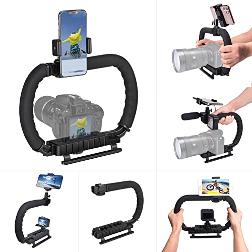 3-Shoe DSLR/Action Camera/Camcorder/Phone Stabilizer Expansion Cage Mount