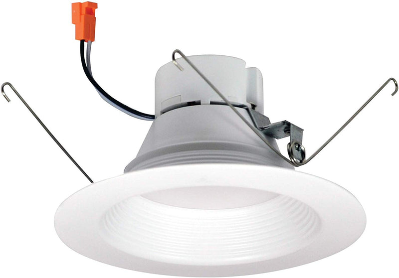 Nora Lighting 5 Inch Or 6 Inch Baffle LED Retrofit Fixture,120 Volt, Round, 12.5-Watt,90 CRI, 2700K,750 Lumens, White Onyx.