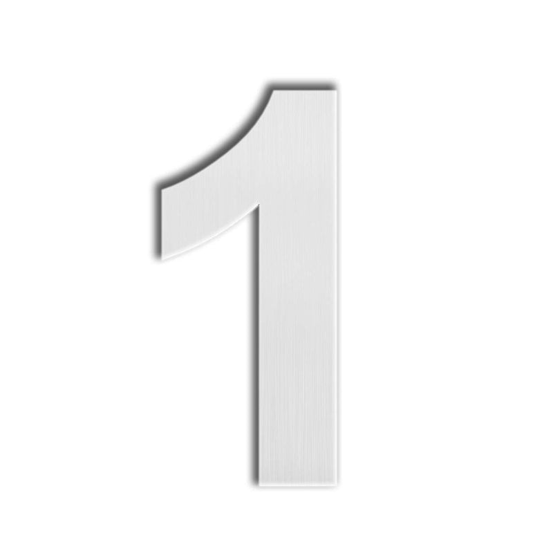 QT Modern House Number - EXTRA LARGE 10 Inch - Brushed Stainless Steel (Number 1 One), Floating Appearance, Easy to install and made of solid 304 Number - 1