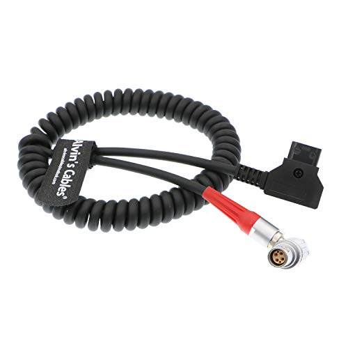 Alvin's Cables RED DSMC2 Camera Power Coiled Cable 6 Pin Right Angle Female to D Tap Cable for DJI Ronin 4D, RED Komodo-X, V-Raptor, Scarlet, Epic right angle 6 pin