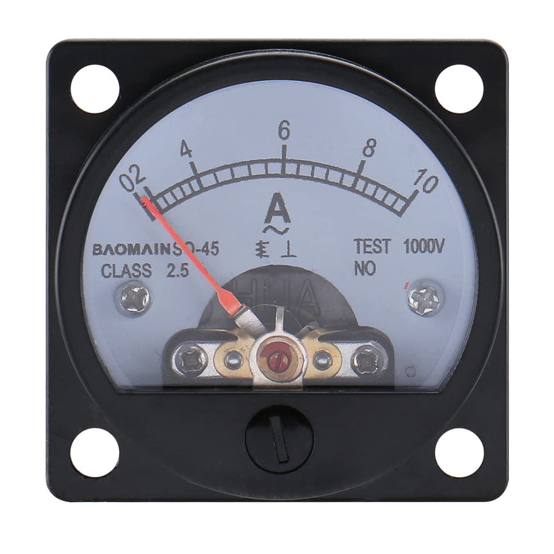 [Australia - AusPower] - Baomain Ammeter AC 0-10A Round Analog Panel Meter Class 2.5 Accuracy Black SO-45 