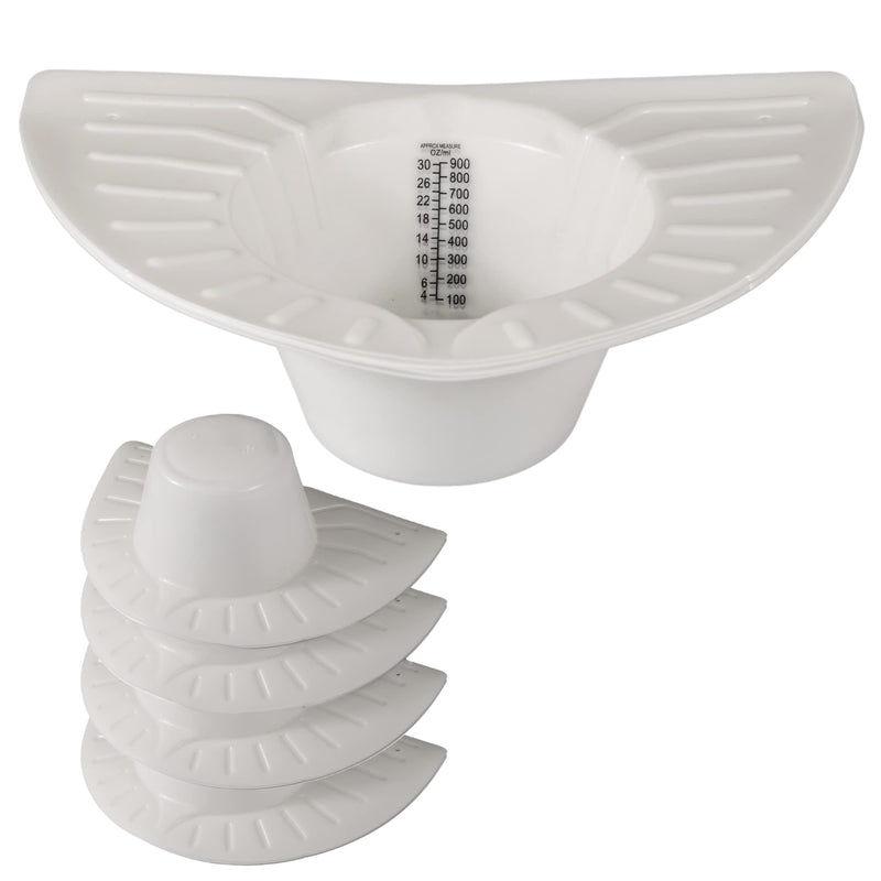 [Australia - AusPower] - Graduated Specimen Collector Pans [Pack of 5] Toilet Nursing Hat for Urine, Vomit & Stool Collection Fits Over Toilets and Commodes - 30 oz for Women and Elderly (5) 