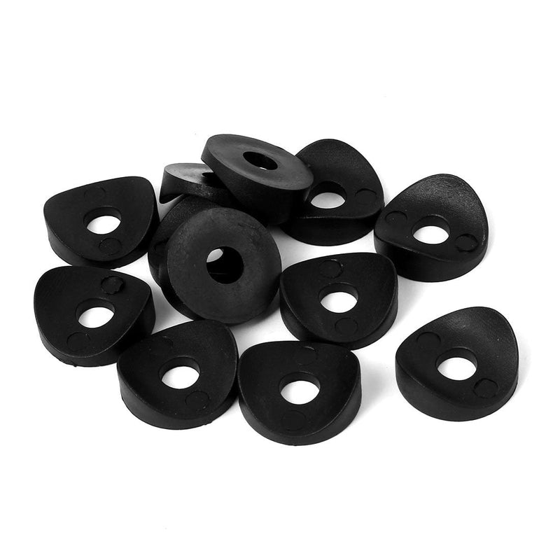 [Australia - AusPower] - uxcell 25mm x 8mm x 9mm Plastic Machine Round Spring Deck Washers Fastener Black 12 Pcs 