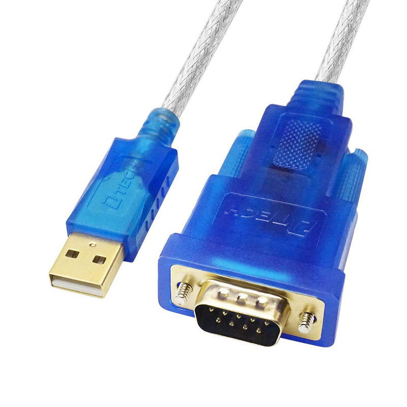 [Australia - AusPower] - DTech USB to Serial Adapter Cable 16 ft DB9 Male RS232 to USB Cord with FTDI Chip Supports Windows 11 10 8 7 Mac Linux (5m) 16ft USB to DB9 serial male cable 