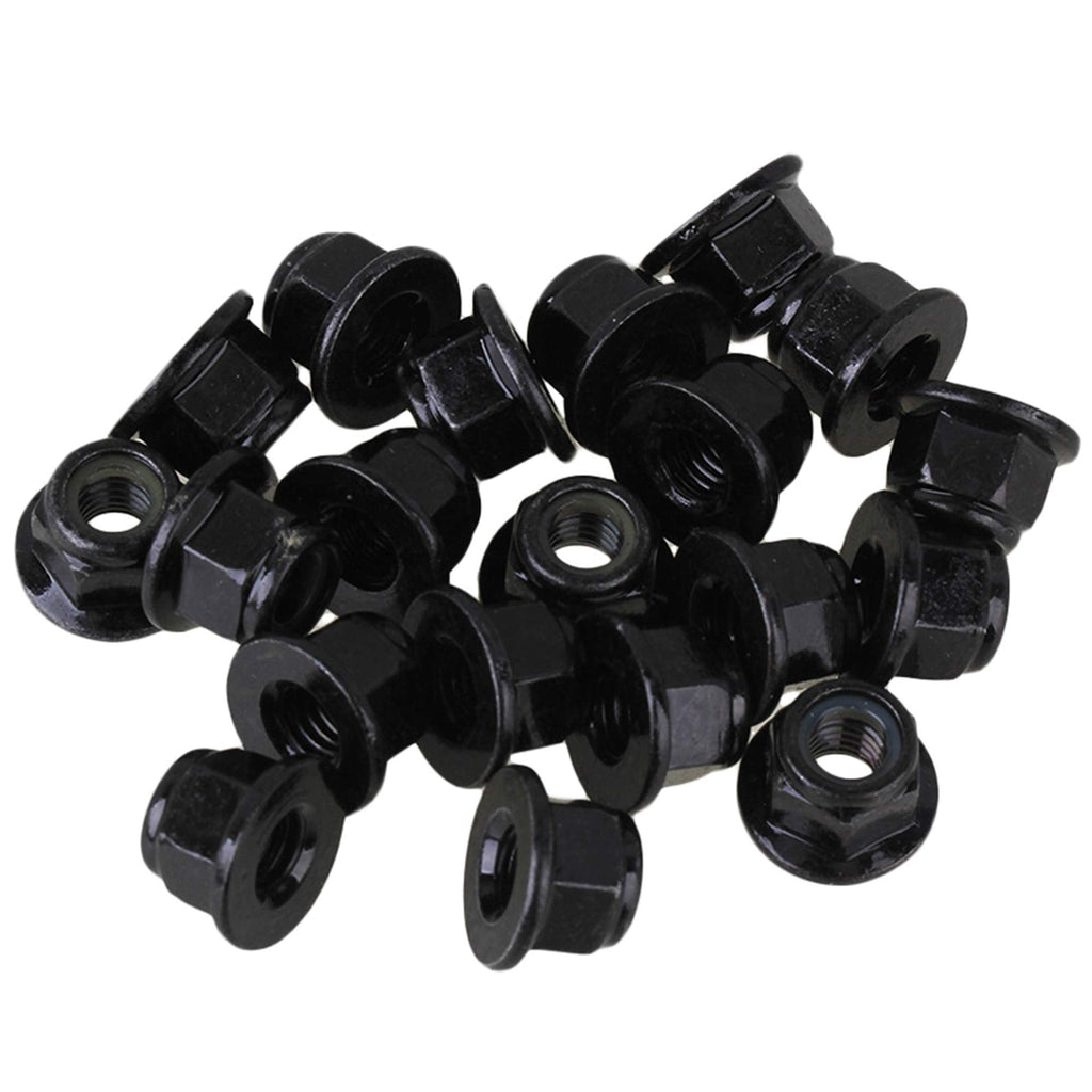 BQLZR M6 Black Zinc Plated Carbon Steel Hexagonal Flange Lock Nut Insert Lock Nuts Pack of 20