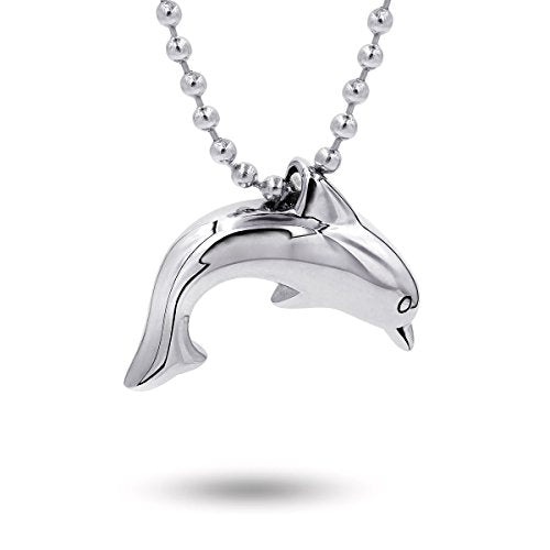 COCO Park Stainless Steel Dolphin Urn Necklace for Ashes Cremation Jewelry Memorial Keepsake