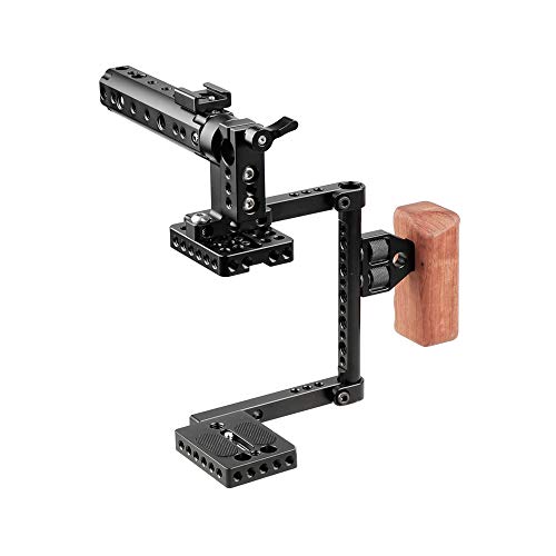 CAMVATE DSLR Camera with Cage Top Handle Wood Grip for 600D 70D 80D - 1373