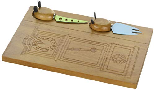 Peterson Housewares Hickory Dickory Dock cheese server set featuring two mice-shaped forks in brown, 11.4 inches long.