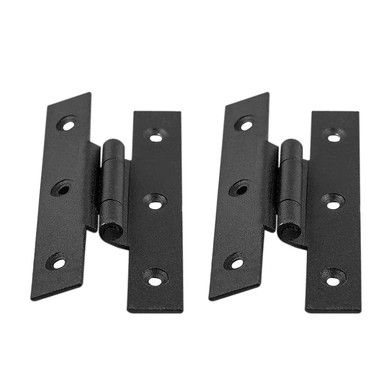 Renovators Supply Manufacturing Cabinet Hinge 3.5 in. Black Wrought Iron H Hinge with 1/4 in. Offset, Rust Resistant Hinge for Kitchen Cabinets with Hardware Pack of 2