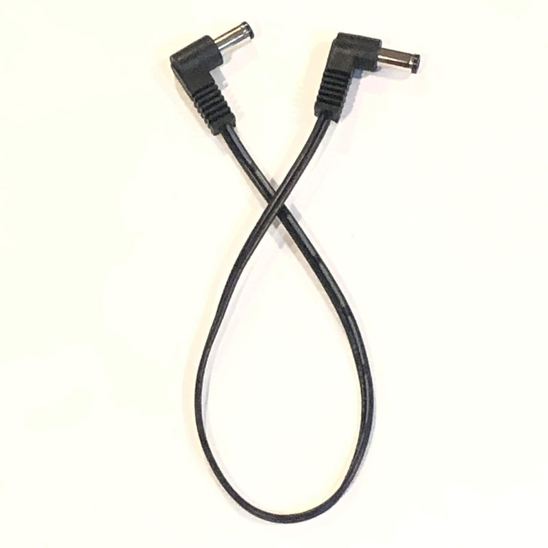 [Australia - AusPower] - 1 Foot Right Angle DC Power 5.5mm x 2.1mm Patch Cable Flat Wire Male Male 