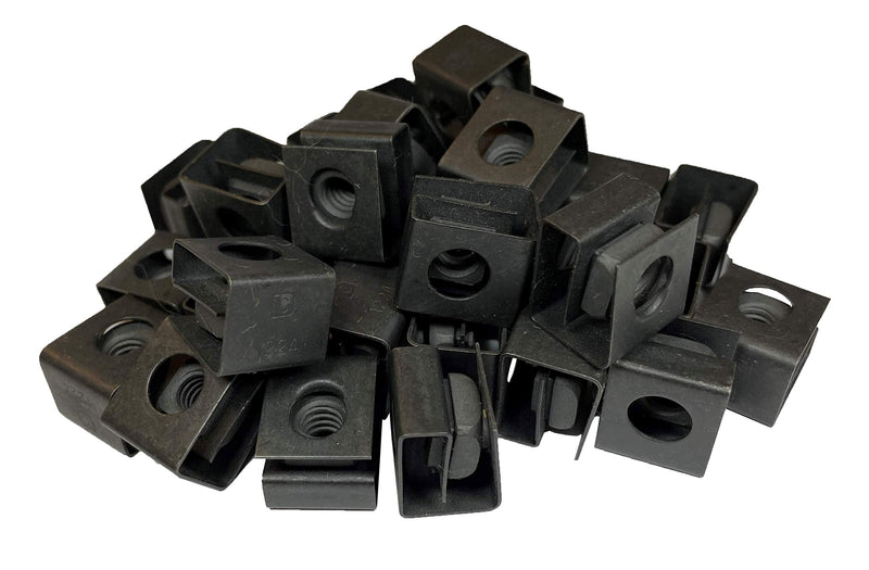 [Australia - AusPower] - RackGold® Black 12-24 Slide-on Cage Nuts 25 Pack - USA Made 
