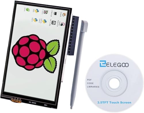 ELEGOO 3.5 Inch TFT Touch Display 480 x 320 SPI Compatible with Raspberry Pi | Pen for input, CD contains tutorial in German, compatible with Raspberry Pi 3/2/B+/A+