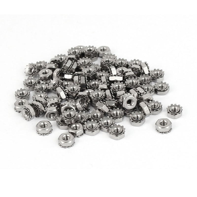 [Australia - AusPower] - uxcell a16062700ux0799 Kep Nut 4#-40 304 Stainless Steel Female Thread Kep Hex Head Lock Nut 100Pcs 