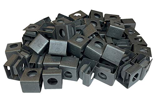RackGold black slide-on cage nuts, 12-24 thread, 50-pack for server rack mounting