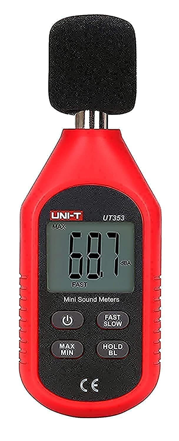 [Australia - AusPower] - UNI-T UT353 Decibel Meter, Digital Sound Level Meter Range 30-130dB, MAX/MIN, Data Hold, with LCD Display Backlight,Use for Home, Noise Environment,Factory 