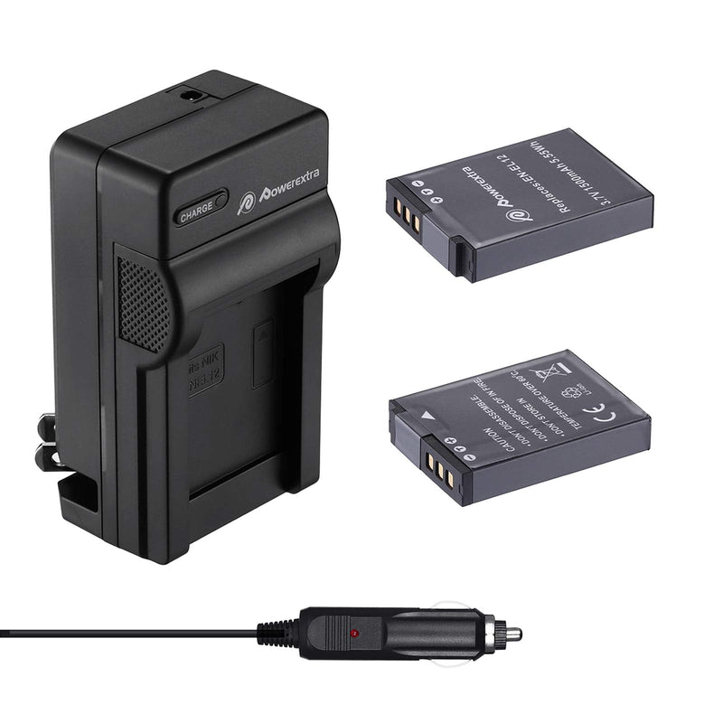 [Australia - AusPower] - Powerextra EN-EL12 Battery & Charger 2 Pack Compatible with Nikon Coolpix A1000, B600, Coolpix AW130, A900, W300, S1200pj, S9900, S9500, S9300, S9200, S8200, S6300, S6200, S6100, S800C, S710, S70 