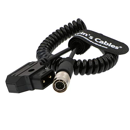 Alvin's Cables Sound Devices ZAXCOM Coiled Power Cable D Tap to 4 Pin Hirose Male coiled cable