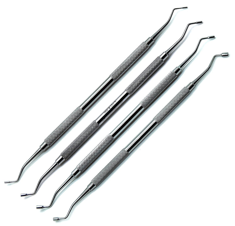[Australia - AusPower] - Dental Amalgam Filling Smooth Plugger 720-1, 721-2, 722-3, 723-4 Double Ended 1.2mm/1.5mm, 1.9mm/2.2mm, 2.4mm/2.7mm, 2.8mm/3.1mm Restorative 4 Pieces Instruments 