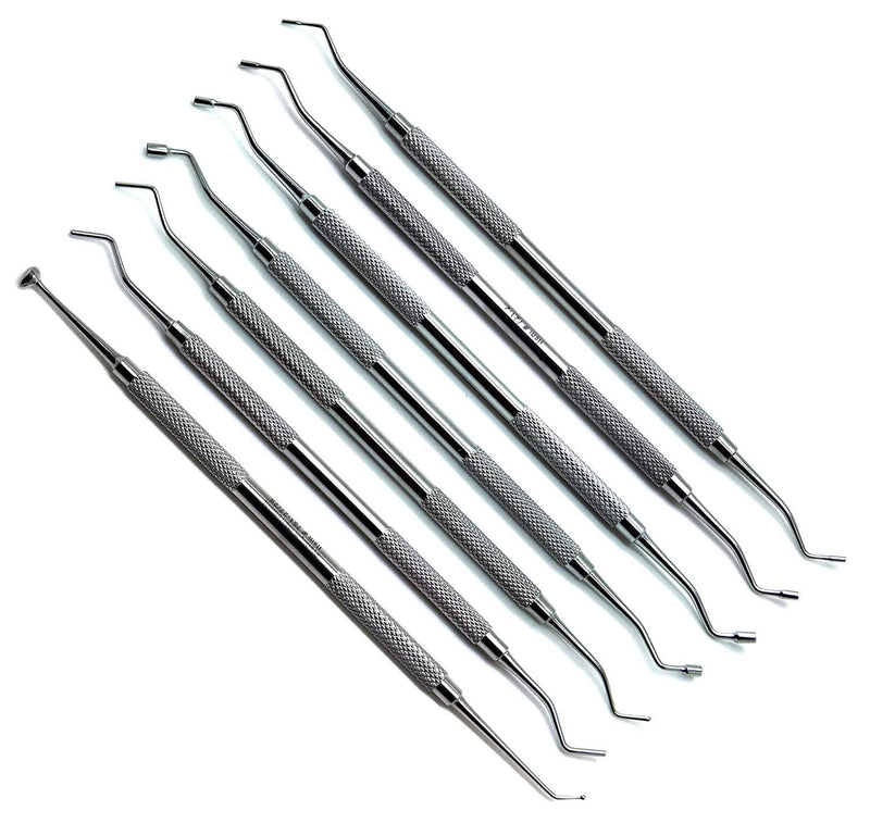 [Australia - AusPower] - Dental Amalgam Filling Serrated Pluggers Plastic Composite Ball Burnishers Double Ended Restorative 7 Pieces Instruments 