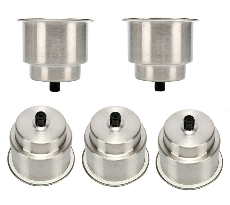Amarine Made 5pcs Stainless Steel Cup Drink Holder with Drain Marine Boat Rv Camper