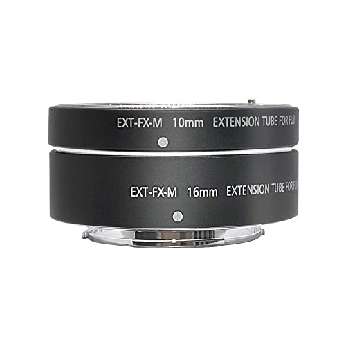 EXT-FX-M Metal Auto Focus Macro Extension Tubes Set(10+16mm) for Fuji Fuji X-Mount X-T2,X-T20,X-T3,X-T30, XT1,X-T100 X-H1 X-PRO2 X-A5 X-A3 X-A2 X-A10 X-E3 X-E2 X-E2S X-M1 10mm+16mm
