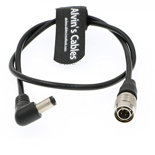 Alvin's Cables DC to Hirose 4 Pin Male Power Cable for Sound Devices 633| 644| 688 Zoom F8 Blackmagic Cinema Camera 4K 45CM|18inches straight 4 pin