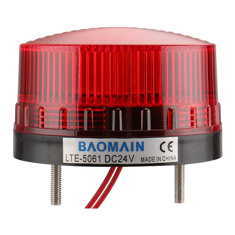 [Australia - AusPower] - Baomain Warning Lamp LTE-5061 Industrial DC 24V LED Flash Strobe Light Red 