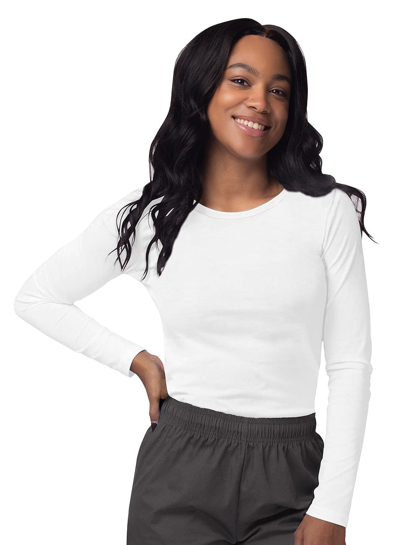 [Australia - AusPower] - Sivvan Scrubs for Women - Long Sleeve Comfort Underscrub Tee Medium White 