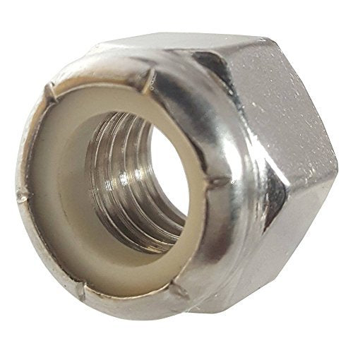 Fastenere Nylon Insert Hex Lock Nuts - 1"-14 Stainless Steel 18-8, Plain Finish, Corrosion-Resistant, Durable Hardware Nuts for Secure Fastening, Locking Nut, (5-Pack) 1-14 (5 Pack)